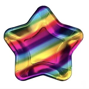 321 Party! Rainbow Star Shaped Party Plate 8 ct